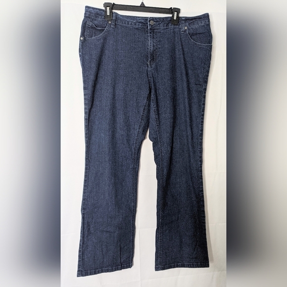 Fetish Women's Y2K Vintage Dark Blue Jeans Size 18 Gold Paw Prints On Pockets - Picture 2 of 7